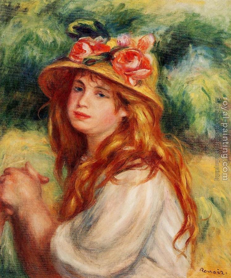 Pierre Auguste Renoir : Blond in a Straw Hat